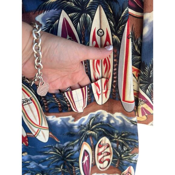 RJC Hawaii Men's Vintage Hawaiian Shirt Surf Board Button Up - Pocket Size 2XL - Picture 3 of 5